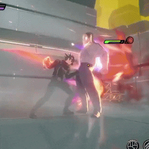 a video game with a purple light coming out of a person
