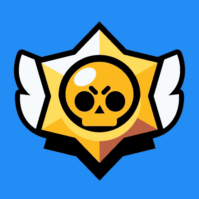 a yellow star with a skull in the middle