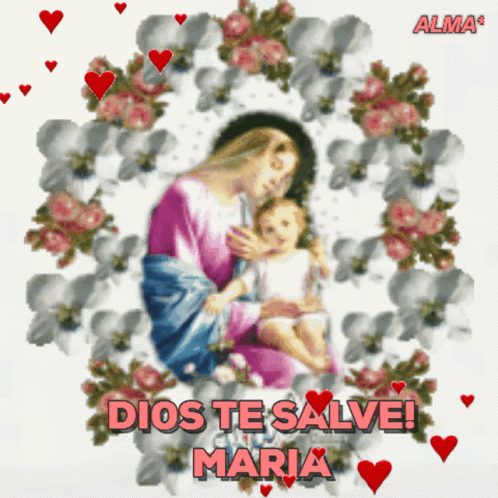 Dios Te Salve Maria Heart GIF - Dios Te Salve Maria Heart Sparkle GIFs