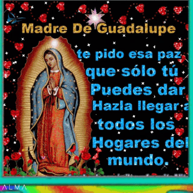 Madre De Guadalupe Amen GIF - Madre De Guadalupe Amen Flower GIFs