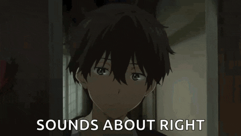 a picture of a boy with the words " sounds about right " below him