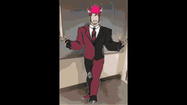a drawing of a man in a suit and tie