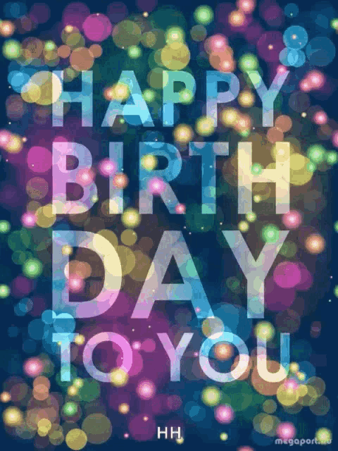 a happy birthday to you greeting card with a blue background