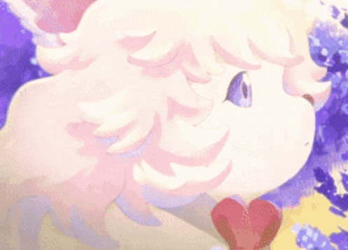 a close up of a cartoon character with a heart in its mouth