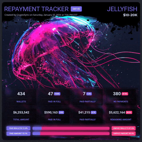 a screenshot of a repayment tracker with a jellyfish