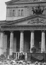a black and white photo of a large building with columns