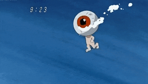 a cartoon character says " sorry for making you worry father " while holding an egg