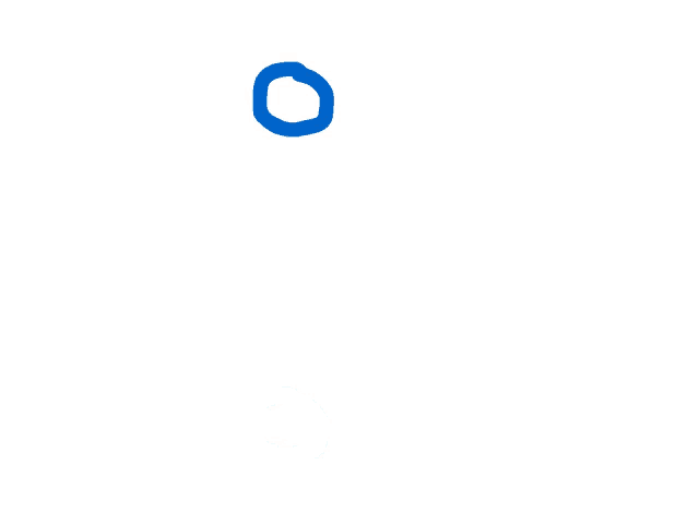 a blue circle on a white background with a white circle in the middle