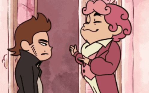 a cartoon of a man and a woman talking
