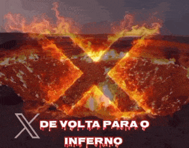 a poster with an x and the words de volta para o inferno