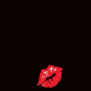 a black background with the words `` bonjour bonjour la fanmi '' and a red lip print .