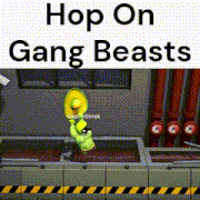 a picture of a video game called hop on gang beasts .