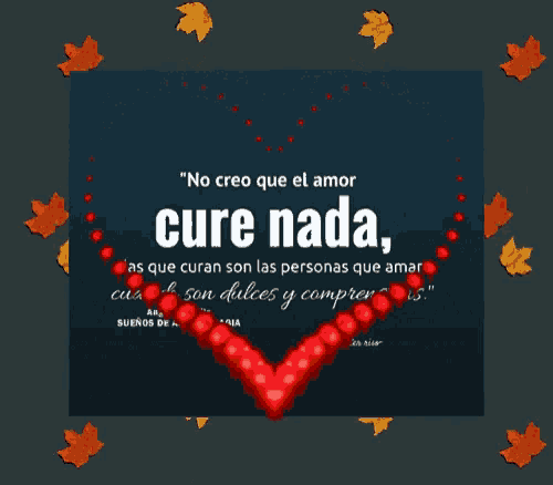 a poster that says no creo que el amor cure nada on it