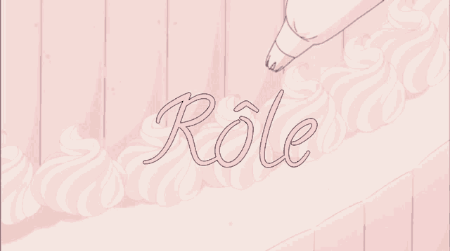 a pink background with the word role written in pink
