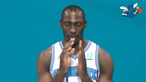 a basketball player for the charlotte hornets looks serious