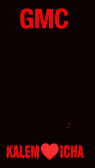 gmc kalem icha is written in red letters on a black background