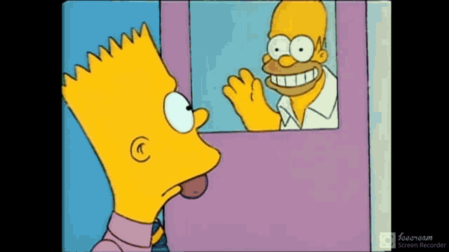 bart simpson is looking at himself in a mirror and smiling