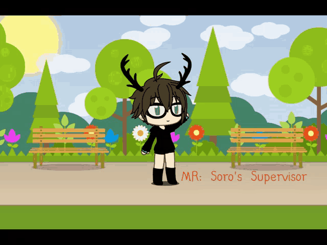 a cartoon drawing of a girl with antlers and the words mr. soro 's supervisor