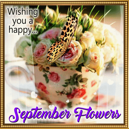 September Wishing You A Happy September Flowers GIF - September Wishing You A Happy September Flowers Happy September GIFs