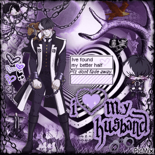 a picture of a man in chains with the words i love my husband on the bottom