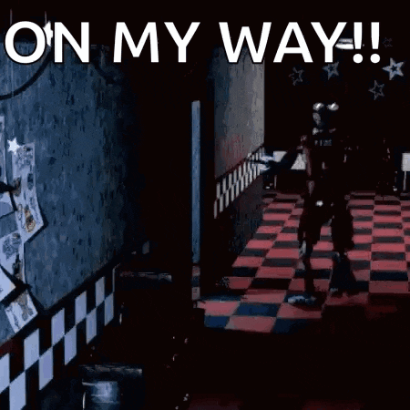 foxy from five nights at freddy 's is standing in a hallway holding a knife .