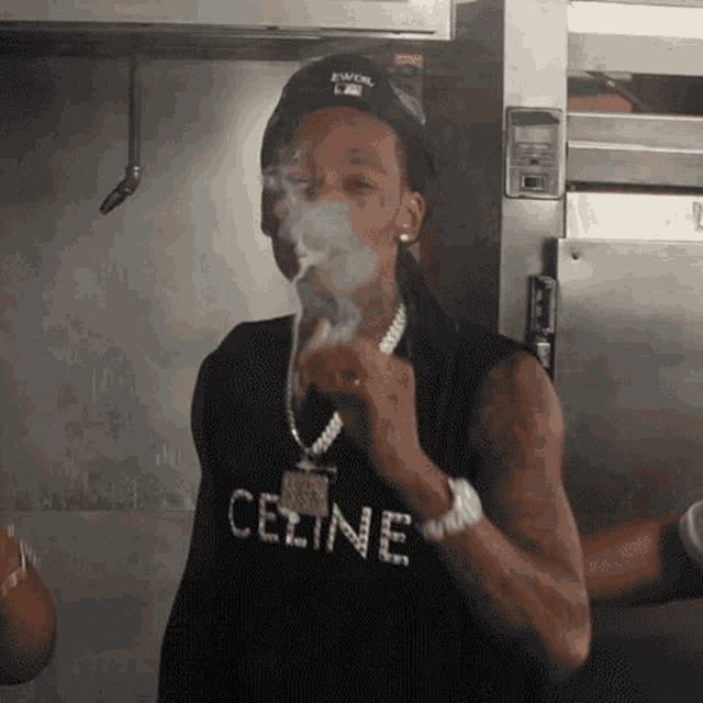 Smoking Wiz Khalifa GIF - Smoking Wiz Khalifa Iced Out Necklace Song GIFs
