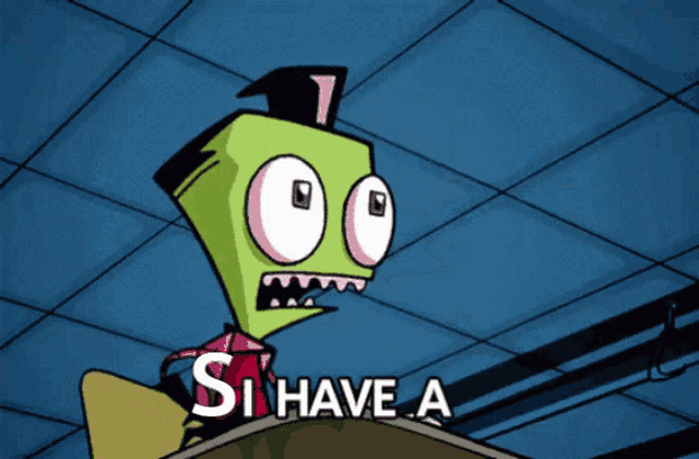 a cartoon character says " si have a " at the top of his head
