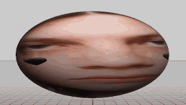 a 3d model of a man 's face with a heart on his cheek