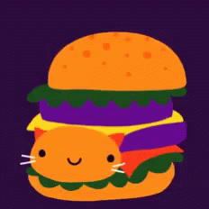 Cat Burger Cute GIF - Cat Burger Cute Funny GIFs