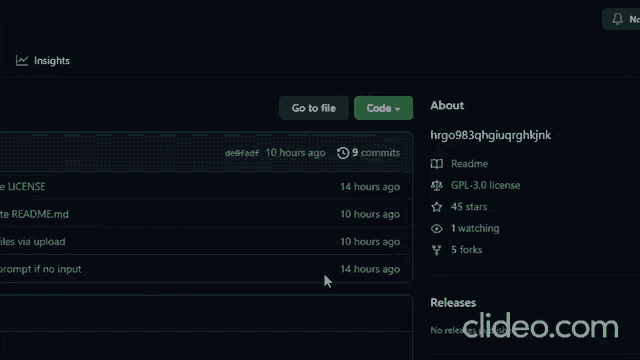 a screenshot of a github page with a clone button