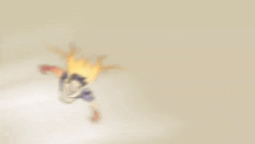 a blurry picture of a superhero flying through the air with his arms outstretched .