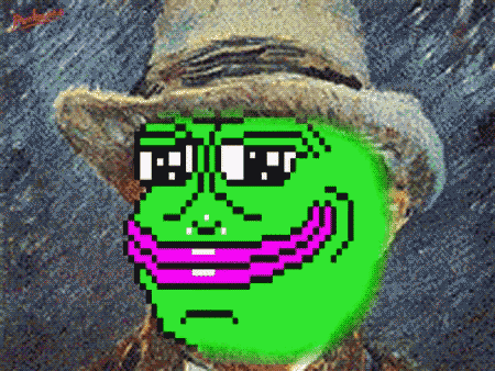 a pixel art of a man wearing a top hat