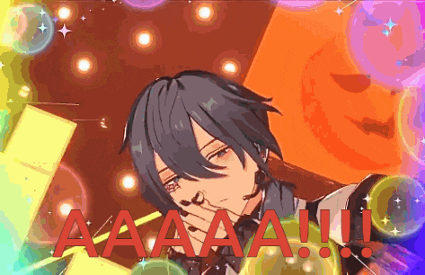 a cartoon drawing of a boy with a pumpkin in the background and the words aaaa !!! in red