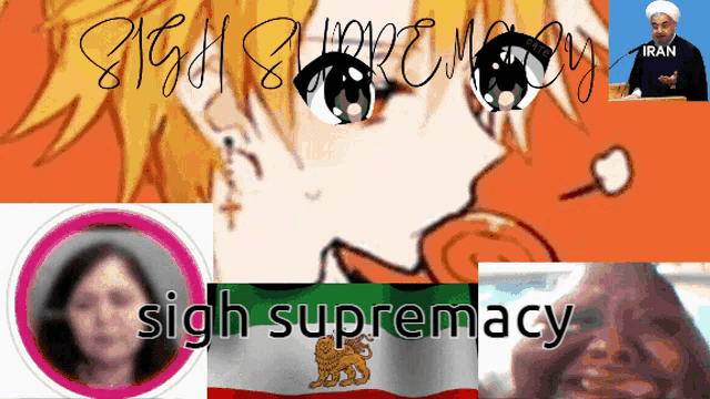 a collage of pictures with the words sigh supremacy