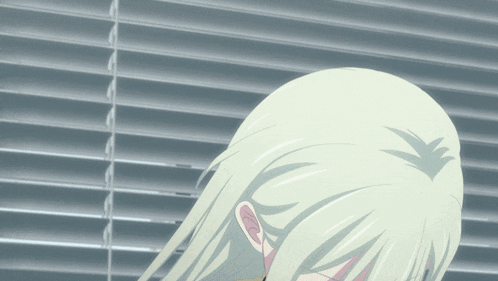 a drawing of a woman with long white hair
