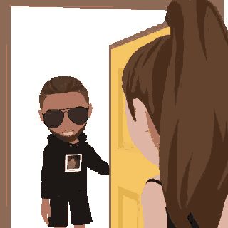 a pixel art drawing of a man wearing sunglasses