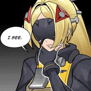 a cartoon character with a speech bubble that says `` i see '' is holding a gun .