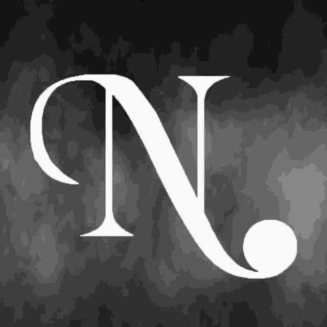 the letter n is on a black background