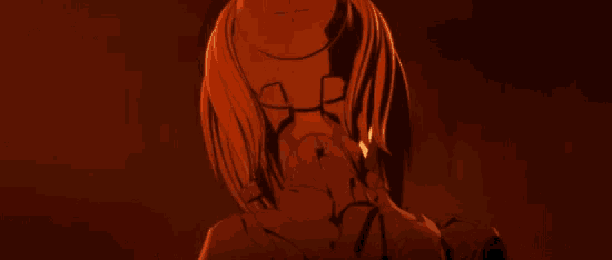 a close up of a person 's face with red hair