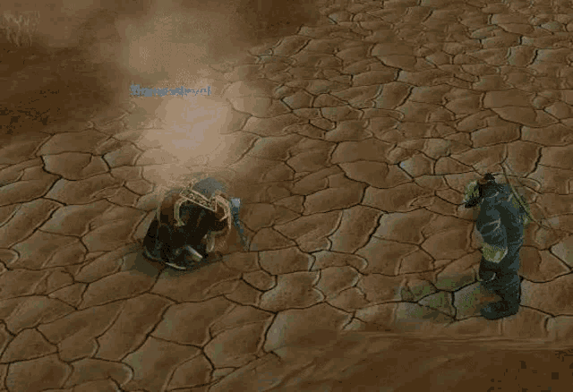 a screenshot of a video game shows a person standing next to a ball that says ' thunderstruck ' on it