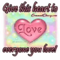 a pink heart with the word love on it