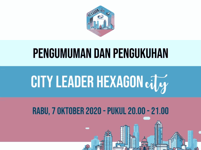 an advertisement for city leader hexagon city shows a cityscape