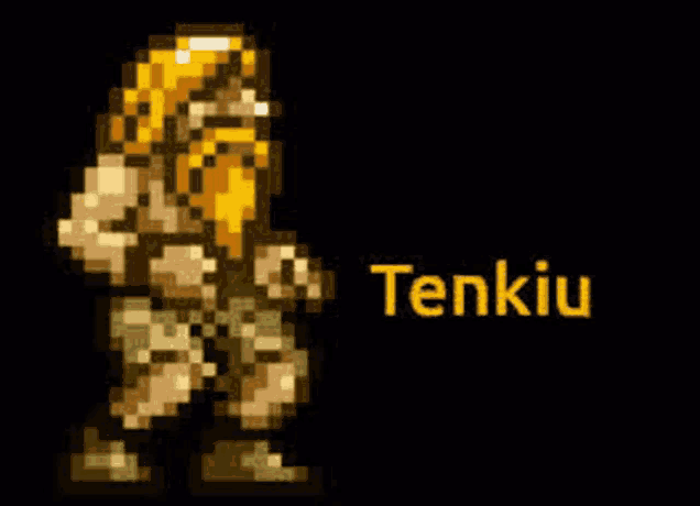 a pixel art of a man with a beard and the name tenkiu .