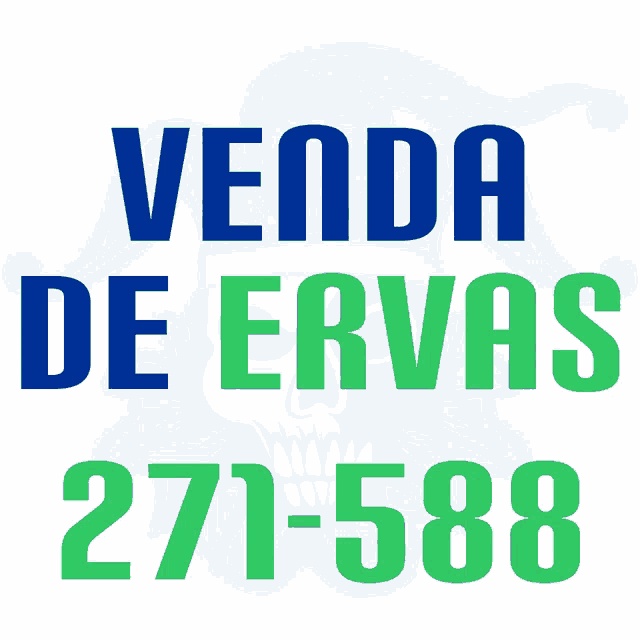 a blue and green sign that says venda de ervas