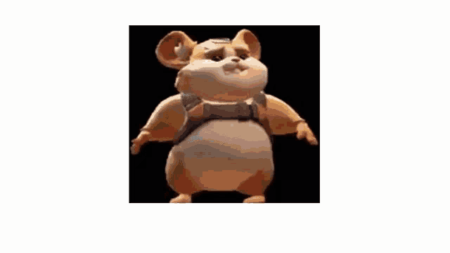 a hamster is dancing with its arms outstretched in a video .