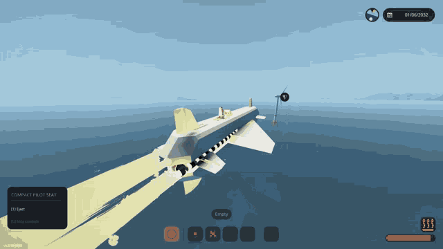 a screenshot of a video game shows a plane flying through the air