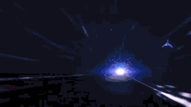 a computer generated image of a purple and white light