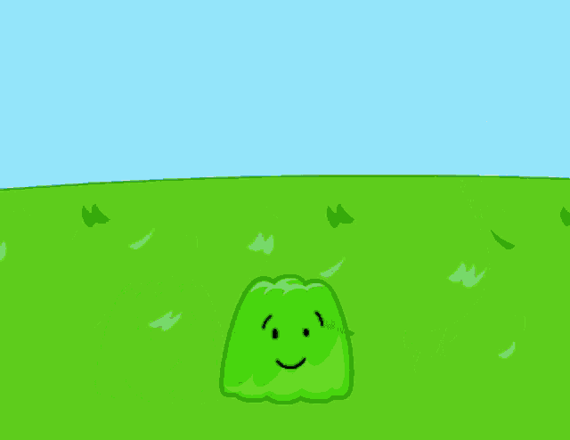a cartoon drawing of a hammer hitting a green item