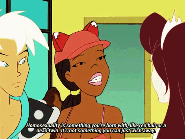 a cartoon says homosexuality is something you re born with like red hair or a dead twin