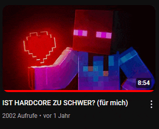 a video of a minecraft character with a heart on his face